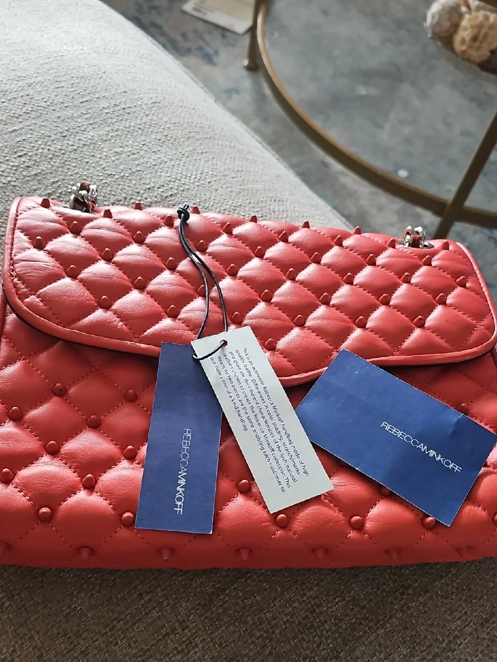 Rebecca Minkoff Coral Quilted Leather Shoulder Bag with Chain Strap